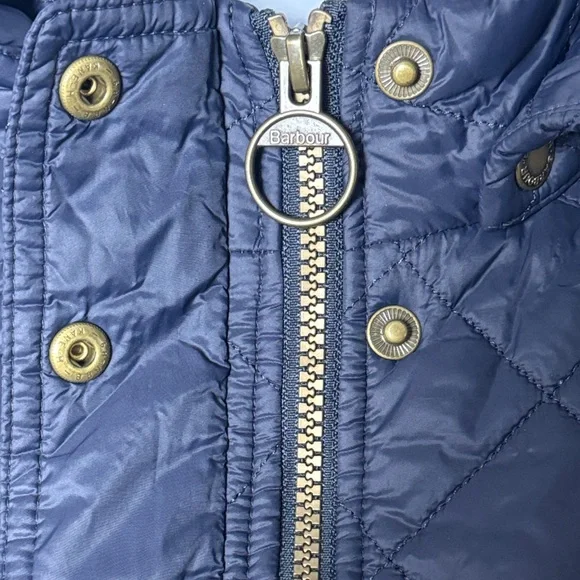 Barbour Navy Quilted Women's Jacket Parka 8 - Picture 7 of 13
